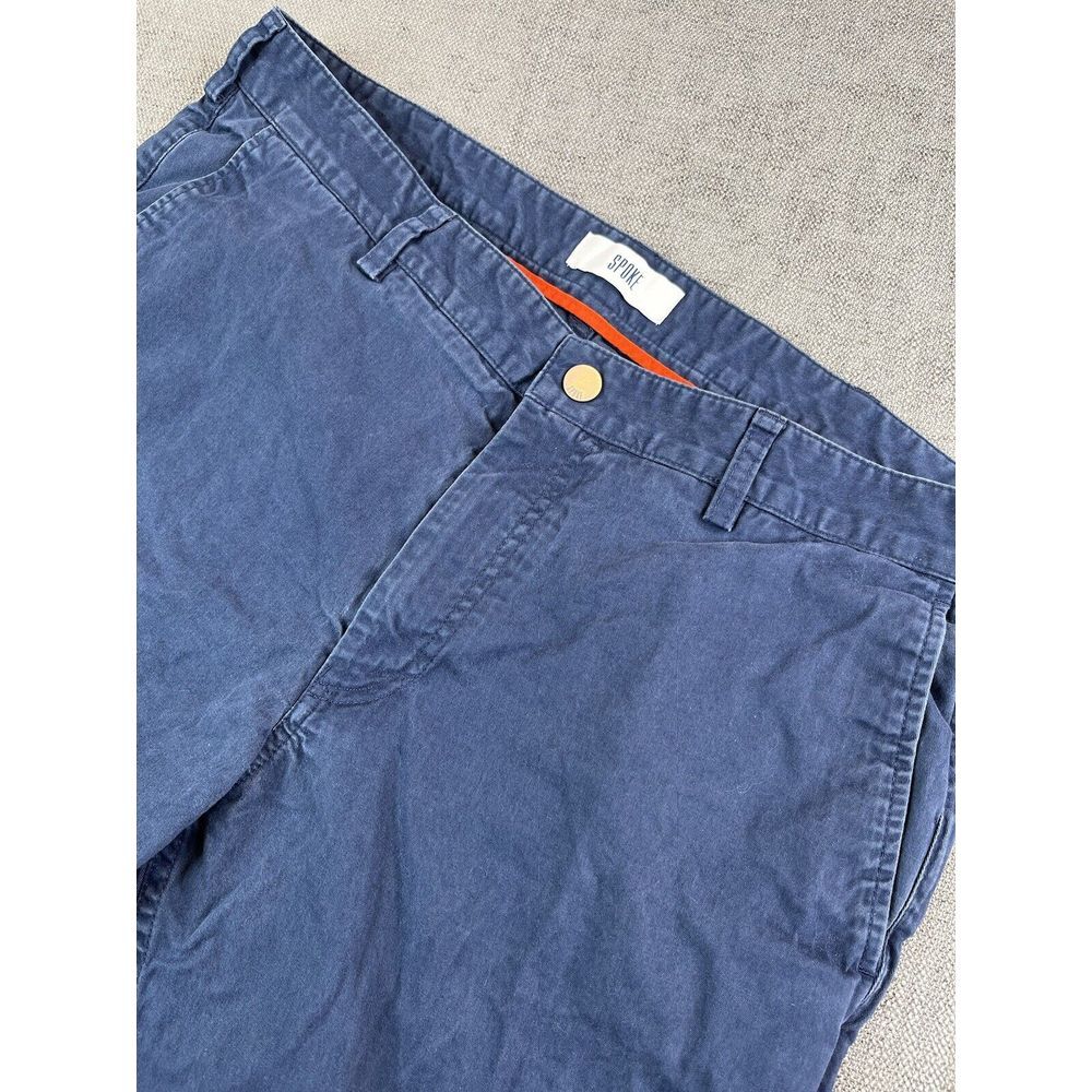 Spoke Heroes Pants Mens Navy Blue Build B Cotton Casual Chino Trousers -Sz 35x29